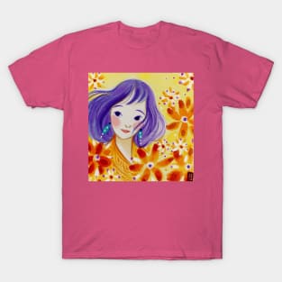 Smiling with Flowers T-Shirt